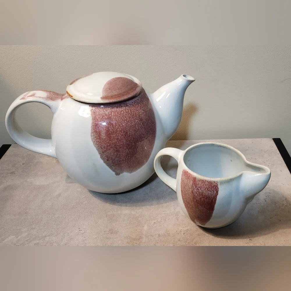 Vintage Diane Love Mikasa Tea Pot With Lid & Creamer Set Mid-Century RARE HTF